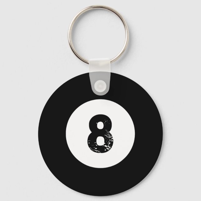 Chaveiro Engraçado 8 Ball Magic Billiards Piscina Preguiços (Frente)