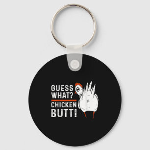 Chaveiro Engraçado adivinhem! Bumbum de frango! Design bran