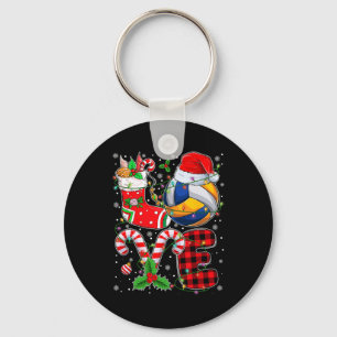 Chaveiro Engraçado Amor Bola de Voleibol Santa Chapéu