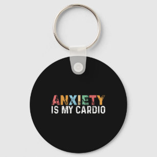 Chaveiro Engraçado Ansiedade É Meu Cardio Retro Saúde Menta