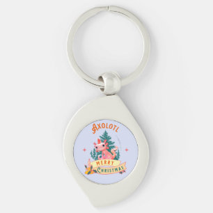 Chaveiro Engraçado Axolotl Feliz Natal