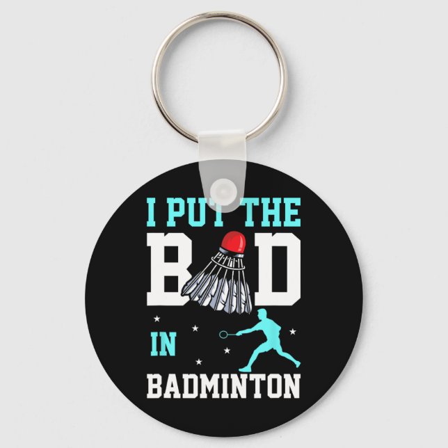 Chaveiro Engraçado Badminton Design - Ich Caixa Das Bad No  (Frente)