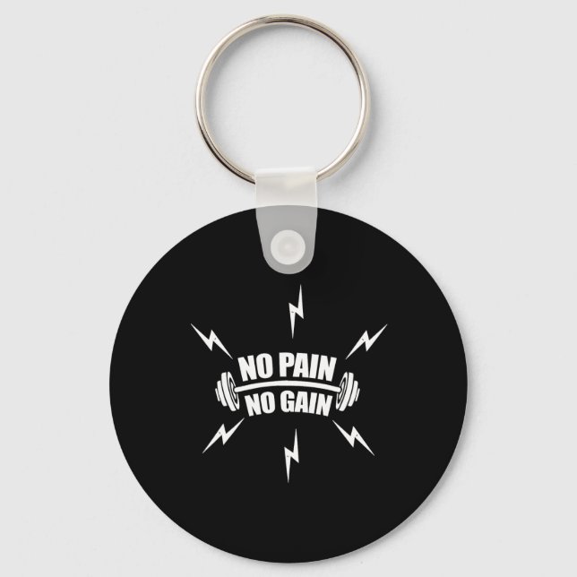 Chaveiro Engraçado Bodybuilding Sem Dor Sem Ganho (Frente)