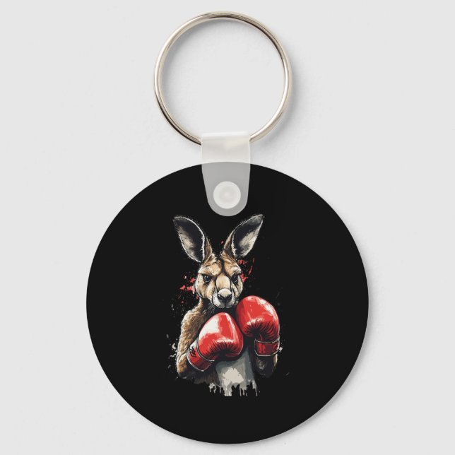 Chaveiro Engraçado Boxer Kangaroo Com Luvas De Boxas Lutand (Frente)