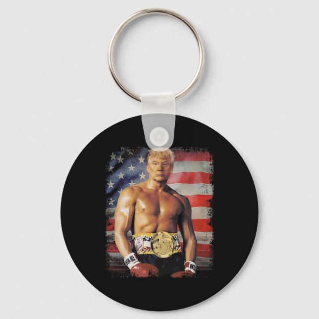 Chaveiro Engraçado Boxer Trump Trump Rocky Meme (Frente)