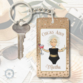 Chaveiro Engraçado Cartoon Cinza de Hair Cruzes das Mulhere