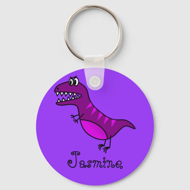 Chaveiro Engraçado Cartoon Rex Cute Dinossaur Personalizado (Frente)