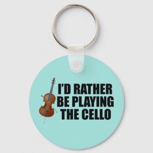 Chaveiro Engraçado Cellist Eu Preferencialmente Jogando Cel