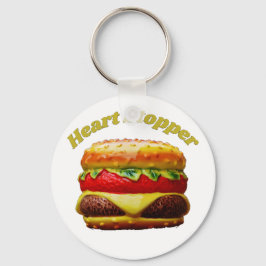 Chaveiro Engraçado Cheeseburger Heart Stopper Design