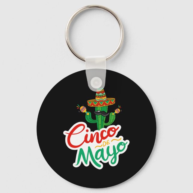 Chaveiro Engraçado Cinco De Mayo Para O Partido Mexicano 1 (Frente)