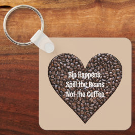 Chaveiro Engraçado Coffee Quote Metal
