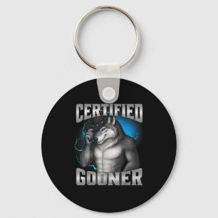 Chaveiro Engraçado Cringe Sigma Lobo Certificado Gooner