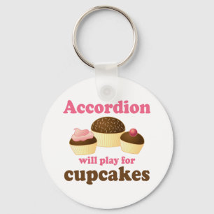 Chaveiro Engraçado Cupcake Accordion Music Cote Gift