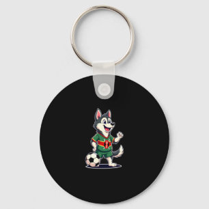Chaveiro Engraçado Dabbing Rouco Cão Quênia Futebol - Quêni