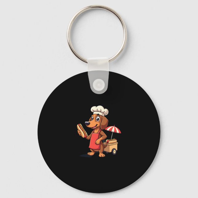 Chaveiro Engraçado Dachshund Cachorro Weenie Sausage Sanduí (Frente)