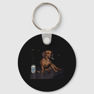 Chaveiro Engraçado Dachshund Fumando Cigarro Cerveja Gen Z