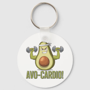 Chaveiro Engraçado Design de Malhação Avo-Cardio Avocado