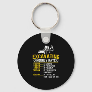 Chaveiro Engraçado Escavando Máquina Escavadora De Taxa Hor