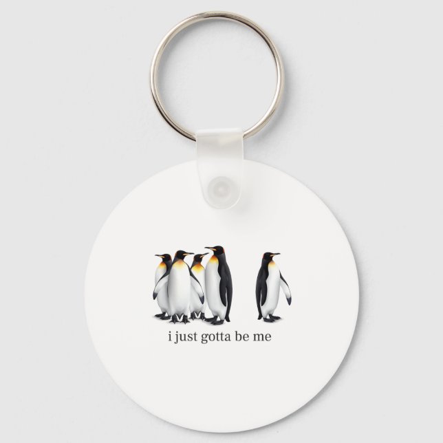 Chaveiro Engraçado Eu Só Tenho Que Ser Eu Citação de Pingui (Frente)