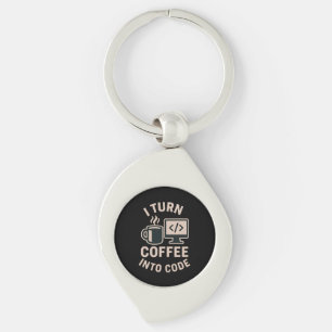 Chaveiro Engraçado Eu Transformar Café Em Código