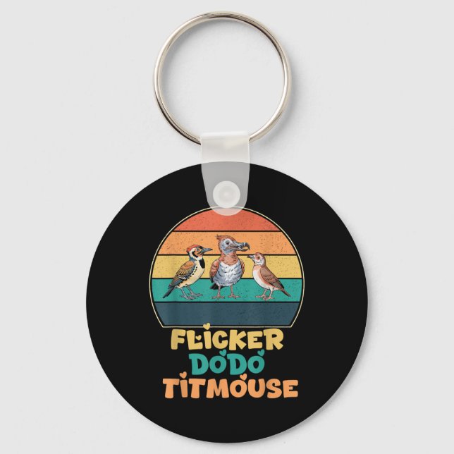 Chaveiro Engraçado Flicker Dodo Titmouse Bird Watch Nature  (Frente)