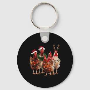 Chaveiro Engraçado Frango de Natal Luzes de Fazenda Animal 
