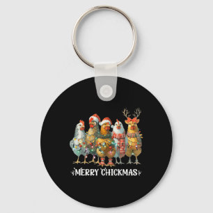 Chaveiro Engraçado Frango de Natal Luzes Fazendas Xmas Ho