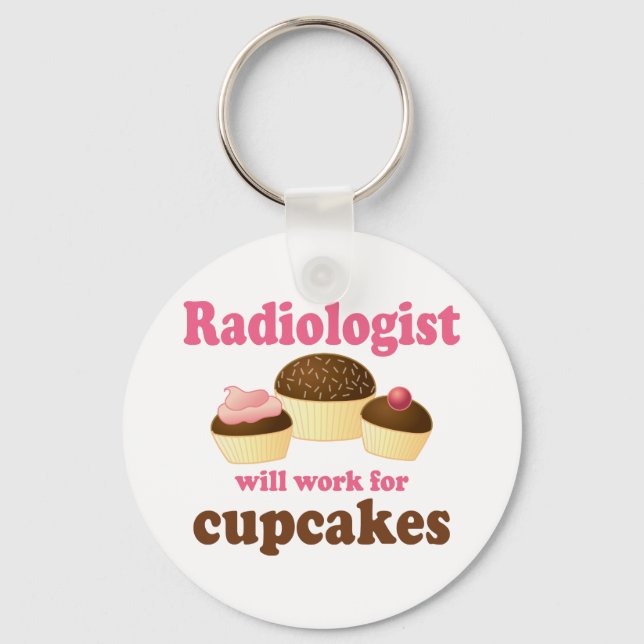 Chaveiro Engraçado funcionará com radiologista de Cupcakes (Frente)
