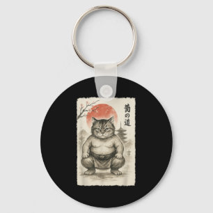 Chaveiro Engraçado Gato Sumo Wrestler Sumi-e Art Japonês An