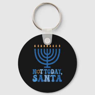 Chaveiro Engraçado Hanukkah Hoje Não Papai noel Menorah Cha
