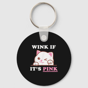 Chaveiro Engraçado Humor Bonito Gato Legal, Rosa, Sujo