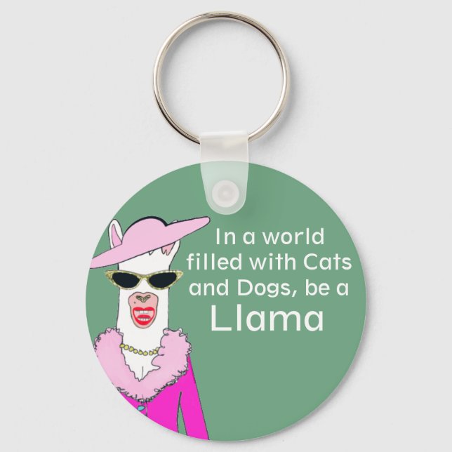 Chaveiro Engraçado Lady Llama Advice (Frente)