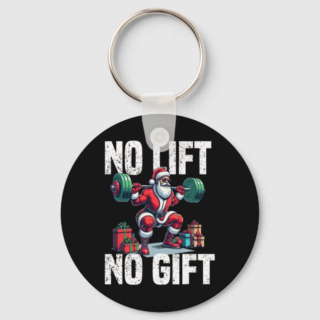 Chaveiro Engraçado Levantando Papais noeis de Natal Quadrad (Frente)