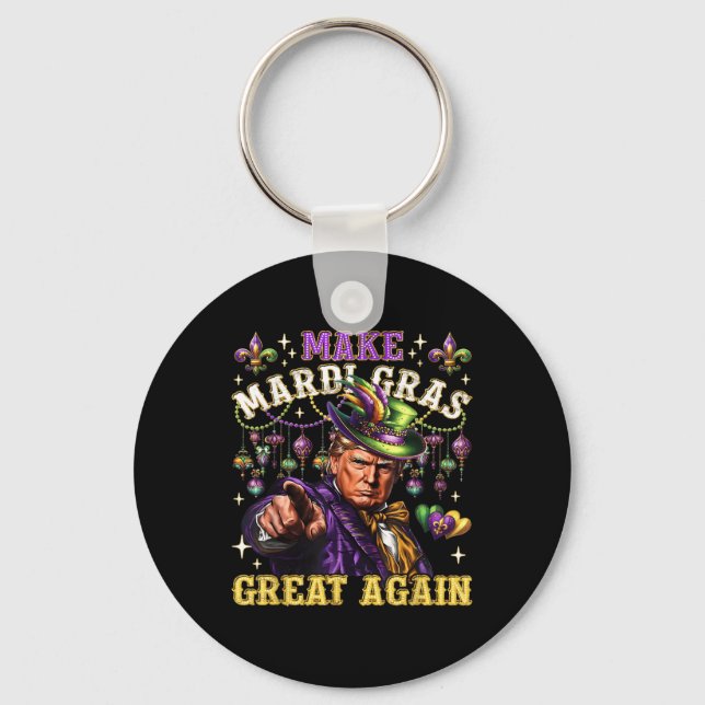 Chaveiro Engraçado Mardi Gras Donald Trump Mardi Gras Ameri (Frente)