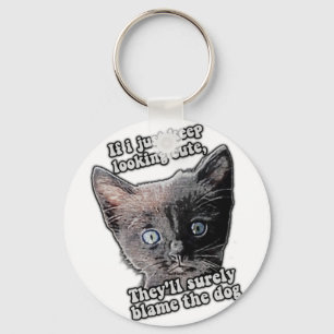 Chaveiro Engraçado meme de gato zangado para donos de gatos
