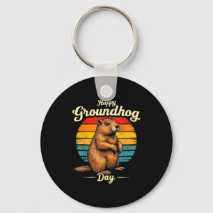Chaveiro Engraçado Meteorologia Vintage Groundhog Dia Feliz