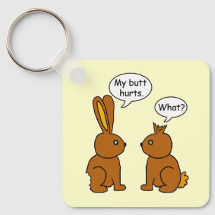 Chaveiro Engraçado meu bumbum fere coelhos