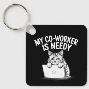 Chaveiro Engraçado "Meu Colega de Trabalho é Carente" Gato