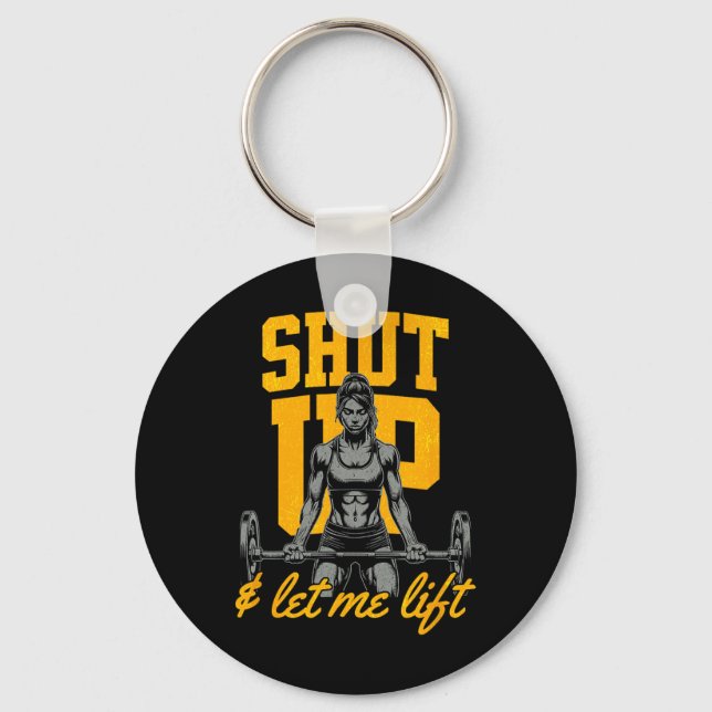 Chaveiro Engraçado Mulher Levantando Pesos Musculoso Sa (Frente)