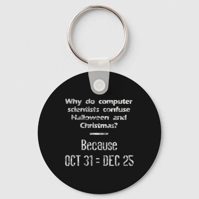 Chaveiro Engraçado Nerd de Natal do Cientista da Computação (Frente)