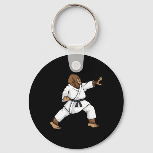 Chaveiro Engraçado Ninja Bigfoot Fazendo Karate Com Samurai