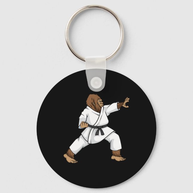 Chaveiro Engraçado Ninja Bigfoot Fazendo Karate Com Samurai (Frente)