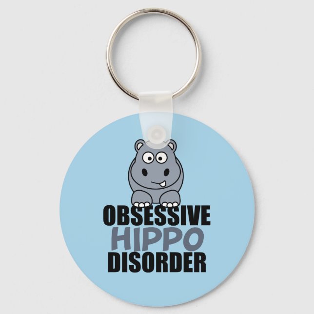 Chaveiro Engraçado Obsessivo Disfunção Hippo (Frente)