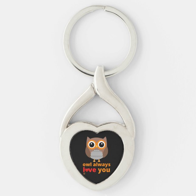 chaveiro engraçado "OWL SEMPRE TE AMA" (Frente)