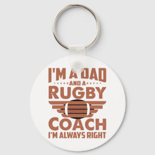 Chaveiro Engraçado Pai de Rugby e treinador de Rugby