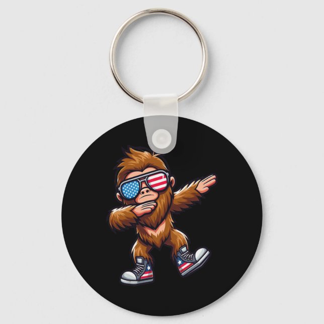 Chaveiro Engraçado Pé Grande Sasquatch 4 De Julho (Frente)