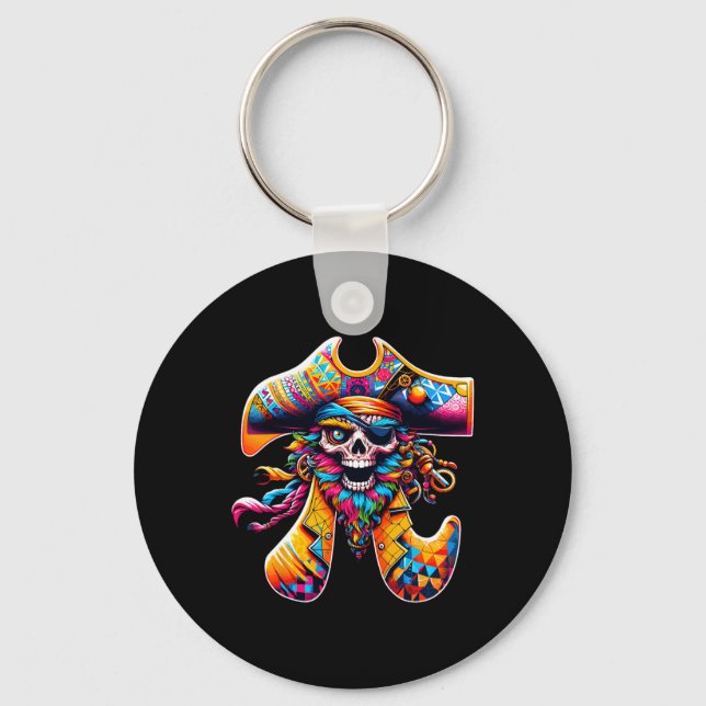 Chaveiro Engraçado Pi Day Pirate Símbolo Math Colorir Matem (Frente)