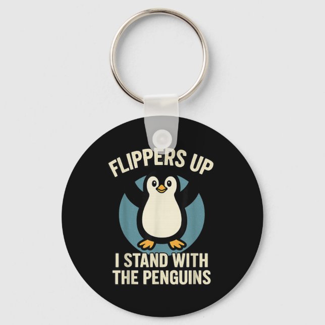 Chaveiro Engraçado Pinguim Pé Para Cima Eu Pego O Pinguim (Frente)