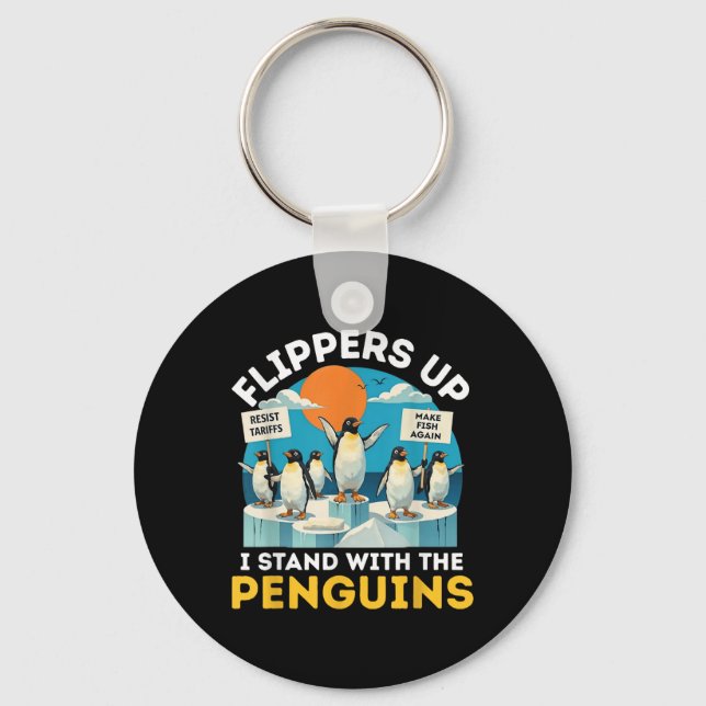 Chaveiro Engraçado Pinguim Pé Para Cima Eu Pego O Pinguim (Frente)