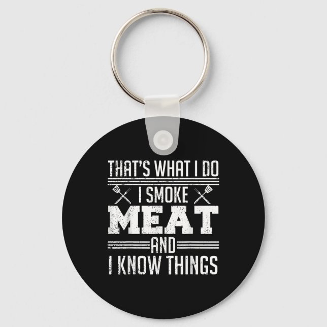 Chaveiro Engraçado Pitmaster Eu Fumo Pai Fumante De Churras (Frente)